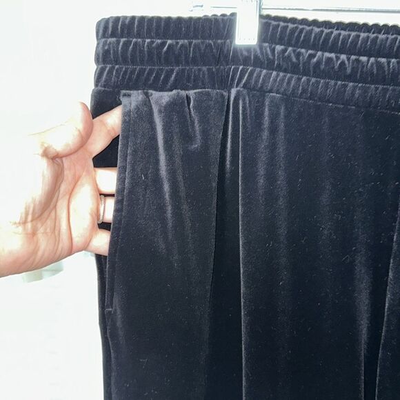 J.Jill 2X Black Wearever Collection Velour Wide Leg Pull-on Pants with Pockets - Picture 4 of 9